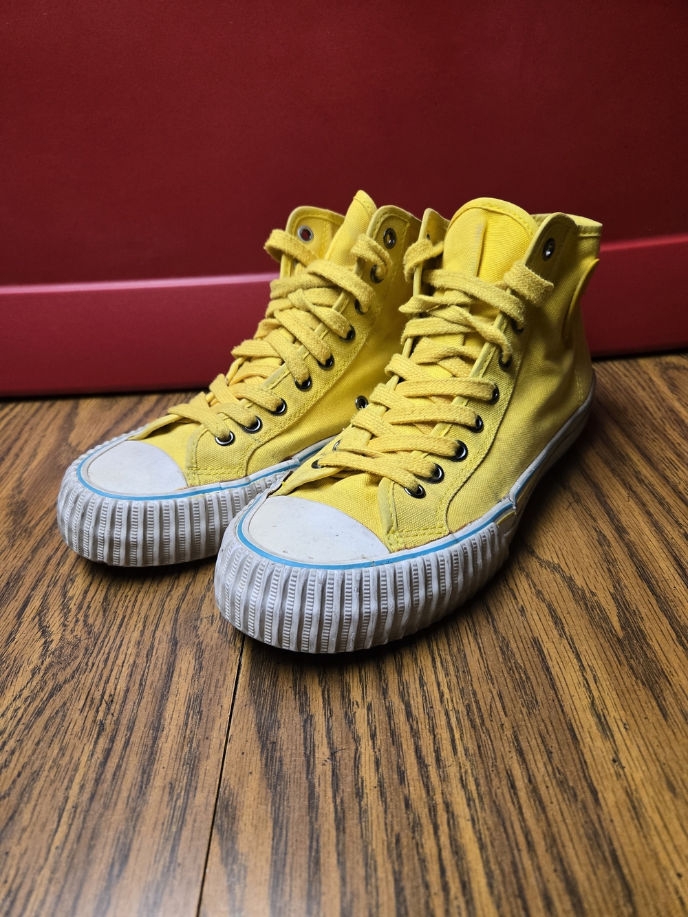 Unisex P.F. Flyers High-Top Sneakers in Bright Yellow